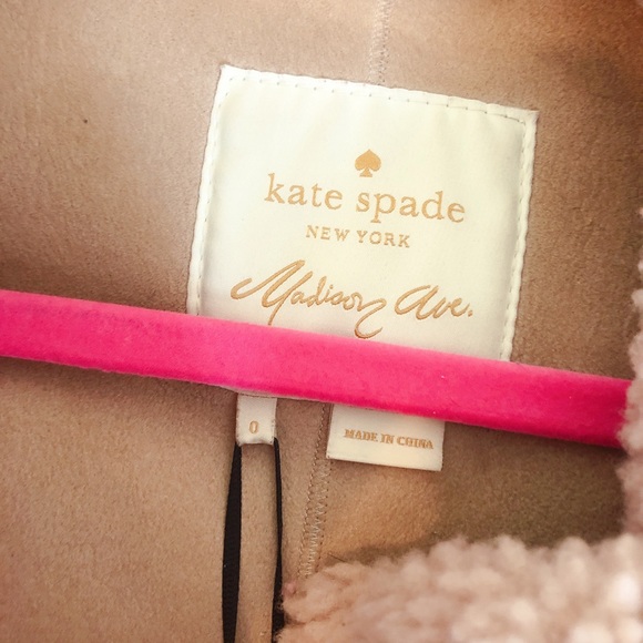 Kate Spade sheep fluffy pink pastel coat crystals - Picture 6 of 8